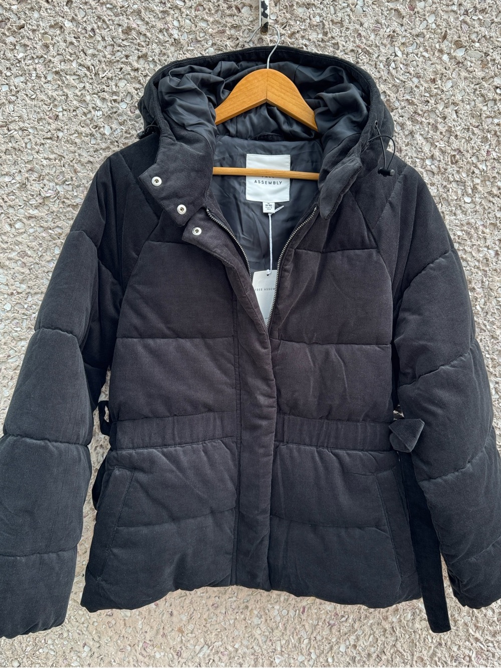 Free Assembly Side Tie Puffer Jacket NWT